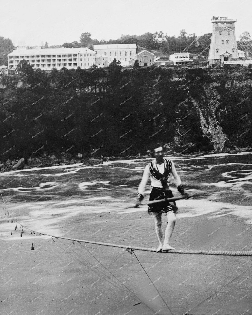 High Wire Walker Vintage 8x10 Reprint Of Old Photo Photoseeum